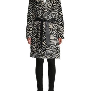 Karl Lagerfeld NWT zebra faux fur coat